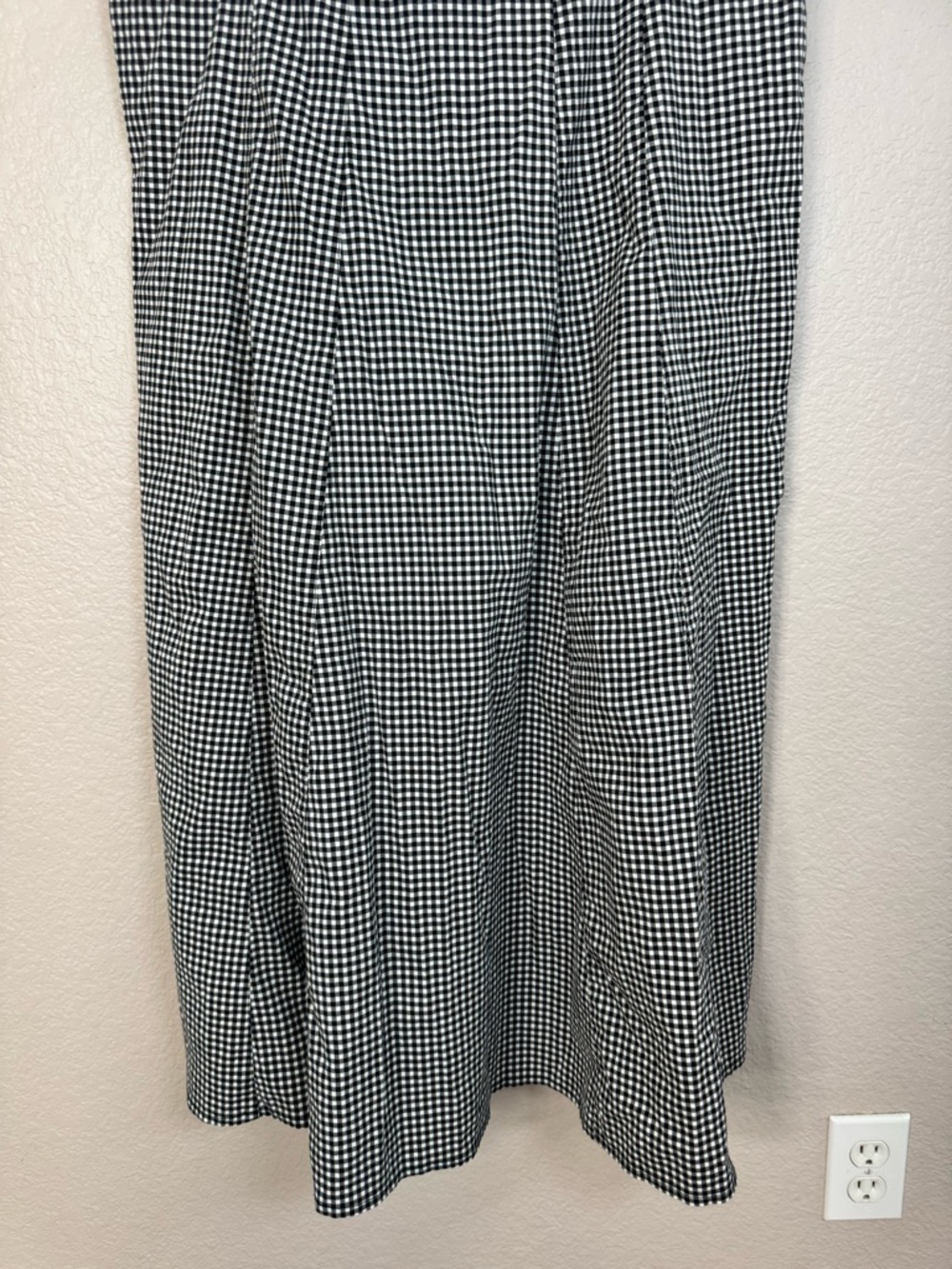 Abercrombie & Fitch Mila Stretch Midi Dress in Black White Gingham XXLP $110 - Picture 11 of 15